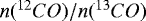 Mathematical equation: $n({^{12}CO})/n({^{13}CO})$