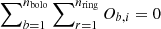 Mathematical equation: $ \sum\nolimits_{b=1}^{n_{\mathrm{bolo}}} \sum\nolimits_{r=1}^{n_{\mathrm{ring}}}O_{b,i}=0 $