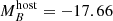 Mathematical equation: $ M^{\mathrm{host}}_{B} = -17.66 $