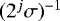 Mathematical equation: $(2^j\sigma)^{-1}$