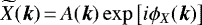 Mathematical equation: $\widetilde{X}(\boldsymbol{k})\,{=}\,A(\boldsymbol{k})\exp{\left[i\phi_X(\boldsymbol{k})\right]}$