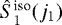 Mathematical equation: $\hat{S}_1^{\text{iso}}(j_1)$