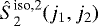 Mathematical equation: $\hat{S}_2^{\text{iso,2}}(j_1,j_2)$