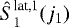 Mathematical equation: $ \hat{S}^{\text{lat,1}}_1 (j_1)$