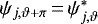Mathematical equation: $\psi_{j,\vartheta+\pi}\,{=}\,\psi_{j,\vartheta}^*$