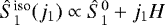 Mathematical equation: $\hat{S}_1^{\text{iso}}(j_1) \propto \hat{S}_1^0 + j_1 H$