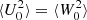 Mathematical equation: $ \langle U^2_0 \rangle=\langle W^2_0 \rangle $