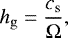 Mathematical equation: \begin{equation*} h_{\mathrm{g}} = \frac{c_{\mathrm{s}}}{\Omega}, \end{equation*}