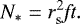 Mathematical equation: \begin{equation*} N_{\ast}= r_{\mathrm{s}}^{2} \textit{f} t.\end{equation*}