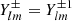 Mathematical equation: $ Y_{lm}^\pm = Y_{lm}^{\pm 1} $