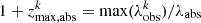 Mathematical equation: $ 1+z_{\rm max,abs}^k = {\rm max}(\lambda_{\rm obs}^k)/\lambda_{\rm abs} $