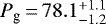 Mathematical equation: $P_{\textrm{g}}\,{=}\,78.1^{+1.1}_{-1.2}$
