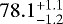 Mathematical equation: $78.1^{+1.1}_{-1.2}$