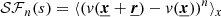Mathematical equation: $$ \begin{aligned} \mathcal{SF} _n (s) = \langle (v(\underline{{\boldsymbol{x}}} + \underline{{\boldsymbol{r}}}) - v(\underline{{\boldsymbol{x}}}))^n \rangle _x \end{aligned} $$