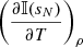 Mathematical equation: $ \left(\frac{\partial \mathbb{{I}}(s_{N})}{\partial T}\right)_{\rho} $