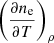 Mathematical equation: $ \left(\frac{\partial n_{\mathrm{e}}}{\partial T}\right)_{\rho} $