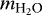 Mathematical equation: $m_{\text{H}_2\text{O}}$