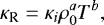 Mathematical equation: \begin{equation*} \kappa_{\textrm{R}} = \kappa_i \rho_0^a T^b, \end{equation*}