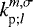 Mathematical equation: ${{{k}_{{\textrm{p}}; {l}}^{m,\sigma}}}$
