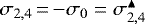 Mathematical equation: $\sigma_{2,4}\,{=}\,{-} {\sigma_{0}}= \sigma_{2,4}^{\blacktriangle}$