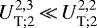 Mathematical equation: ${{U}_{{\textrm{T}}; {2}}^{2,3}}\,{\ll}\, {{U}_{{\textrm{T}}; {2}}^{2,2}}$