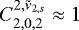 Mathematical equation: ${C_{{2},{0},{2}}^{{2},{{\tilde{\nu}_{2,s}}}}} \approx 1$