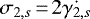 Mathematical equation: $\sigma_{2,s}\,{=}\,2 \dot{{\gamma_{2,s}}} $