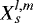 Mathematical equation: ${X_{s}^{{l},{m}}}$