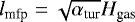 Mathematical equation: $ l_{\textrm{mfp}}=\sqrt{\alpha_{\textrm{tur}}}H_{\textrm{gas}}$