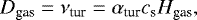 Mathematical equation: \begin{equation*}D_{\textrm{gas}} = \nu_{\textrm{tur}} = \alpha_{\textrm{tur}}c_{\textrm{s}} H_{\textrm{gas}}, \end{equation*}