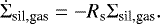Mathematical equation: \begin{equation*} \dot{\Sigma}_{\textrm{sil,gas}} = -R_{\textrm{s}}\Sigma_{\textrm{sil,gas}}. \end{equation*}