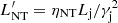 Mathematical equation: $ L^{\prime}_{\rm NT} = \eta_{\rm NT} L_{\rm j}/\gamma_{\rm j}^2 $