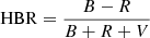 Mathematical equation: $ \mathrm{HBR}=\frac{B-R}{B+R+V} $