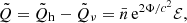 Mathematical equation: $$ \begin{aligned} \tilde{Q}=\tilde{Q}_\mathrm{h} -\tilde{Q}_\nu = \bar{n}\, \mathrm{e} ^{2\Phi /c^2} \mathcal{E} , \end{aligned} $$