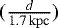 Mathematical equation: $(\frac{d}{1.7\,\rm{kpc}})$