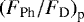 Mathematical equation: ${\left( F_{\textrm{Ph}} / F_{\textrm{D}} \right)}_{\textrm{p}}$