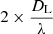 Mathematical equation: $ 2 \times \frac{D_{\mathrm{L}}}{\lambda} $