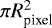 $\pi R_{\textrm{pixel}}^{2}$