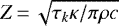 $Z\,{=}\,\sqrt{\tau_{k}\kappa/\pi\rho c}$