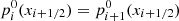 $ p_i^0({x_{i + 1/2}}) = p_{i + 1}^0({x_{i + 1/2}}) $