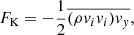 $$ \begin{aligned}&F_{\rm K}=-\frac{1}{2}\overline{(\rho v_i v_i) v_y}, \end{aligned} $$