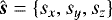 $\hat{\vec{s}}=\{s_x,s_y,s_z\}$