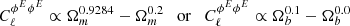 $$ \begin{aligned} C_\ell ^{\phi ^{E}\phi ^{E}}\propto \Omega _m^{0.9284}-\Omega _m^{0.2}\quad \mathrm{or} \quad C_\ell ^{\phi ^{E}\phi ^{E}}\propto \Omega _b^{0.1}-\Omega _b^{0.0} \end{aligned} $$