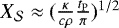 $X_{\mathcal{S}} \approx (\frac{\kappa}{c \rho} \frac{t_{\mathrm{P}}}{\pi})^{1/2}$