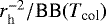 $r_{\textrm{h}}^{-2}/\textrm{BB}(T_{\textrm{col}})$
