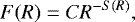 \begin{equation*} F(R)=CR^{-S(R)} ,\end{equation*}