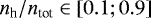 $n_{\textrm{h}}/n_{\textrm{tot}}\in\left[0.1;0.9\right]$