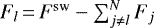 $F_l {\,=\,} F^{\textrm{sw}} - \sum_{j\neq l}^N F_j$