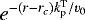 $e^{-(r-r_c) k_{\textrm{p}}^{\textrm{T}}/\varv_0}$