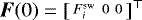 $\vec{F}(0)=\left[\begin{smallmatrix} F_i^{\textrm{sw}} & 0 & 0 \end{smallmatrix} \right]^{\top}$